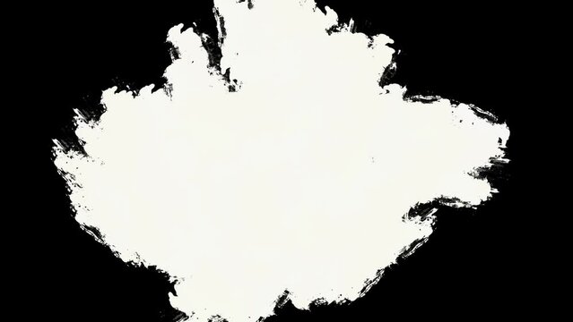 Abstract white paint grunge brush stroke transition on black background
