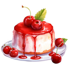 pudding with strawberry jam
