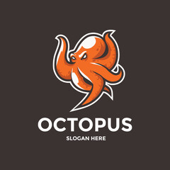 octopus mascot logo vector