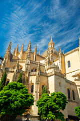 Fototapeta na wymiar Segovia Cathedral view, Spain 