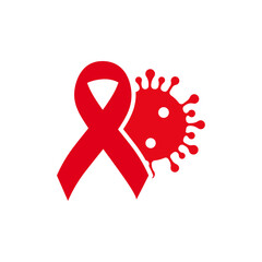 World AIDS Day, HIV care logo and Icon design.