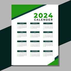 Vector 2024 calendar design template for happy new year