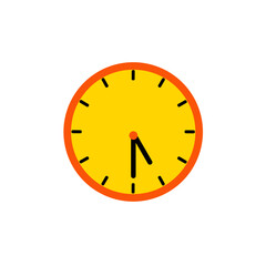 Time wall 5 O'Clock Clock Flat Icon isolated for web design, social media, poster and video creation. vector illustration