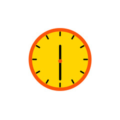 Time wall 12 O'Clock Clock Flat Icon isolated for web design, social media, poster and video creation. vector illustration