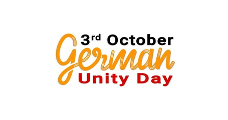 German Unity day (Tag der Deutschen Einheit). October 3rd. Handwritten calligraphy text animation with alpha channel. Bringing festivity to Life with Engaging visuals for celebrations, and events.