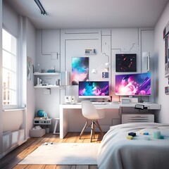 modern teenager bedroom