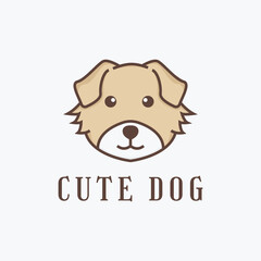 Dog face cute cartoon logo design idea