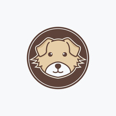 Dog face cute cartoon sticker design logo