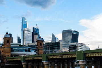 Fototapeta na wymiar Cityscape of London by Thames River