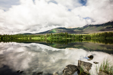 Pyramid Lake in Jasper National Park in Alberta, Canada.