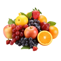 Tuinposter Various kinds of delicious fruits on transparent background PNG. Fruits are popularly eaten all over the world. © I LOVE PNG