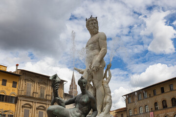 Florence Fountain of Neptune in the Piazza della Signoria
