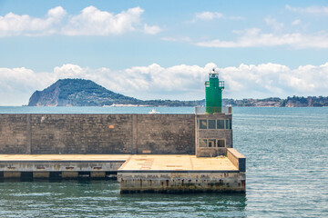 Landscape of coastline from Pozzuoli harbor