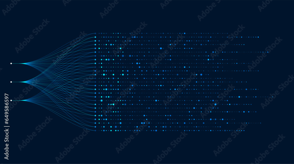 Poster big data visualization. social network, financial analysis of complex databases. data mining. vector