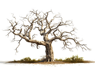 Dead tree for Halloween and horror decoration on transparent background PNG