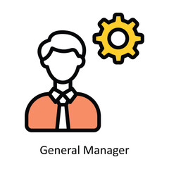 General Manager vector Filled outline Icon Design illustration. Human Resources Symbol on White background EPS 10 File 