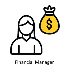 Financial Manager  vector Filled outline Icon Design illustration. Human Resources Symbol on White background EPS 10 File 