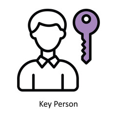 Key Person vector Filled outline Icon Design illustration. Human Resources Symbol on White background EPS 10 File 
