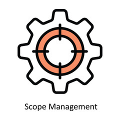  Scope Management vector Filled outline Icon Design illustration. Human Resources Symbol on White background EPS 10 File 