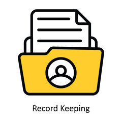 Record Keeping vector Filled outline Icon Design illustration. Human Resources Symbol on White background EPS 10 File 