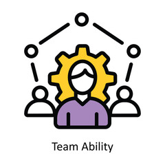 Team Ability vector Filled outline Icon Design illustration. Human Resources Symbol on White background EPS 10 File 
