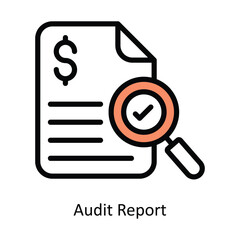 Audit Report vector Filled outline Icon Design illustration. Human Resources Symbol on White background EPS 10 File 