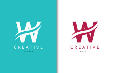 W Letter Logo Design with Background and Creative company logo. Modern Lettering Fashion Design. Vector illustration