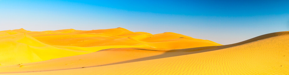 Panoramic view of sand dunes in Liwa desert