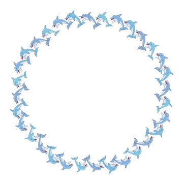 funny cartoon dolphin art drawn design frame