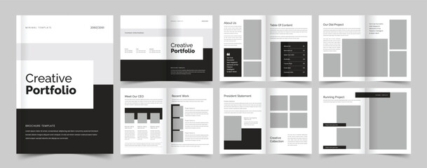 Company profile template, Creative portfolio, Brochure template, editable template layout, a4 size, annual report - obrazy, fototapety, plakaty