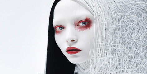 Unconventional editorial Alien albino woman  hd wallpaper
