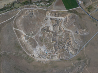 Gordion Antique City and Midas Tumulus Drone Photo, Yassicahoyuk Polatli, Ankara Turkey (Turkiye)