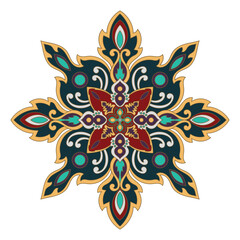  Components of the carpet, mandala pattern, abstract flowers ethnic hair