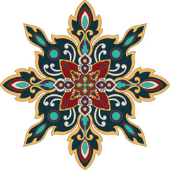  Components of the carpet, mandala pattern, abstract flowers ethnic hair