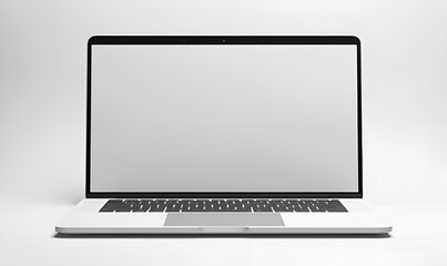 laptop with white background and plain screen, AI generative - obrazy, fototapety, plakaty