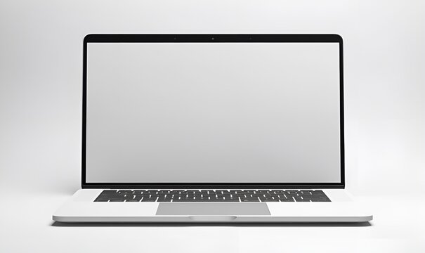 laptop with white background and plain screen, AI generative