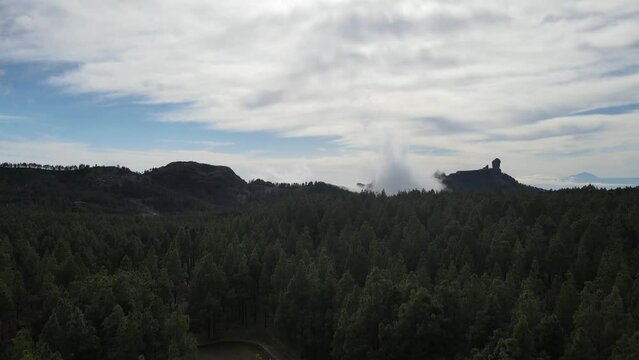 Breathtaking aerial footage of Llanos de la Pez, Ayacata, and Pico de las Nieves on Gran Canaria, showcasing rugged mountain landscapes, dense pine forests and panoramic views of island&rsquo;s highest peak