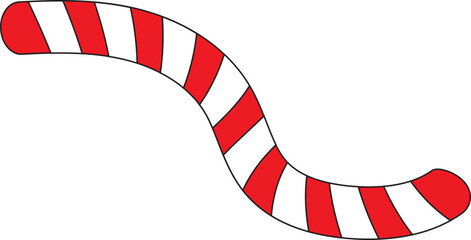 Christmas candy cane lined Strokes. Red and white cartoon style striped. X-mas lines for Christmas digital decoration. Vector illustration isolated on white background.