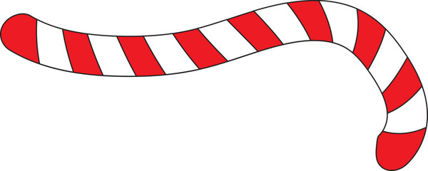 Obraz premium Christmas candy cane lined Strokes. Red and white cartoon style striped. X-mas lines for Christmas digital decoration. Vector illustration isolated on white background.