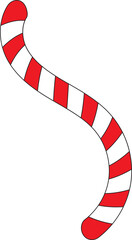Christmas candy cane lined Strokes. Red and white cartoon style striped. X-mas lines for Christmas digital decoration. Vector illustration isolated on white background.