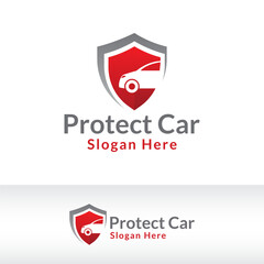 protect car logo design vector template