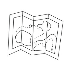 Treasure map icon in outline style, on a white background