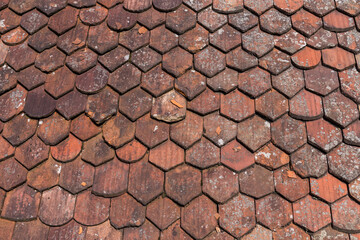 old roof shingles background