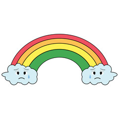 Cute Retro Rainbow Clouds