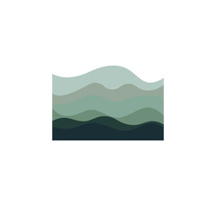 Ocean Wave element Template Vector, Ocean simple and modern logo design