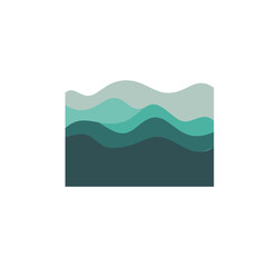 Ocean Wave element Template Vector, Ocean simple and modern logo design