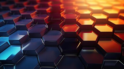 Obraz premium modern symmetrical hexagon arrangement with gradient color for wallpaper or background