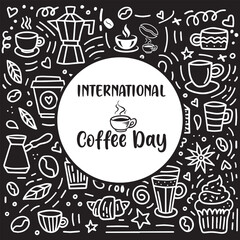 International Coffee Day Pattern Seamless Background