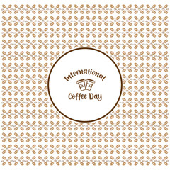 International Coffee Day Pattern Seamless Background
