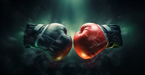 Kampfbereitschaft: Boxhandschuhe im Gegenüber